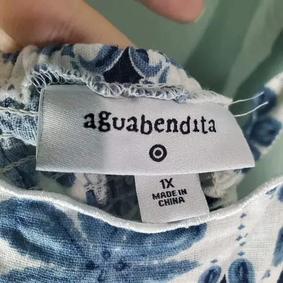 Aquabendita X Target Women's Coral Tile Print Button-Front Tank Top Sizes 1X - Picture 3 of 7